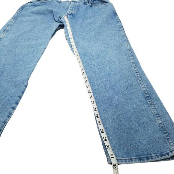 Wrangler Jeans Mens Relaxed Fit Blue Y2K Light Wash 38x32 Denim Straight Leg - Picture 10 of 11